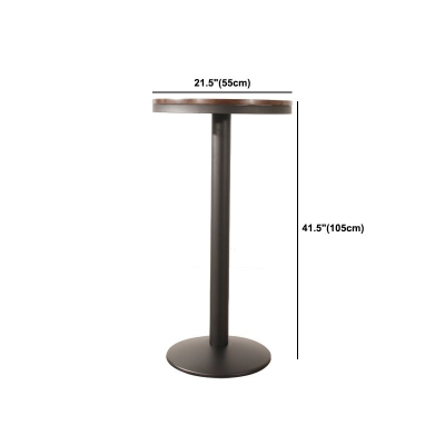 1/3-teiliges Industrie-Bistro-Set aus Eisen, rundes Bartisch-Set mit Kiefernholzplatte