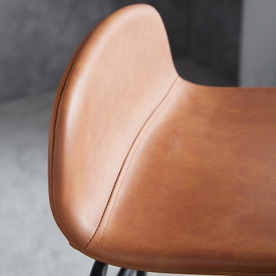 Moderner, armloser Thekenhocker mit R&uuml;ckenlehne, Barhocker aus Eisen mit Sitz und Pedal f&uuml;r Caf&eacute;s