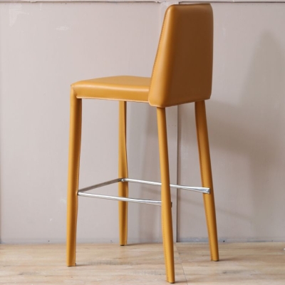 Moderner Barhocker mit Lederr&uuml;ckenlehne, Thekenhocker f&uuml;r das Wohnzimmer