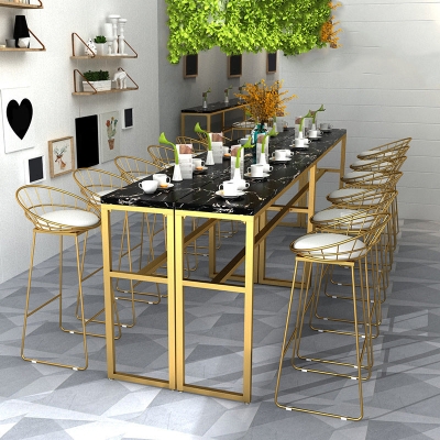 Barthekentisch aus Kunstmarmor im Glam-Stil, rechteckiger Barthekentisch f&uuml;r die K&uuml;che