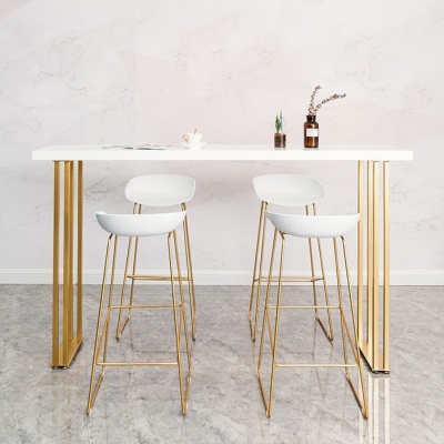 Luxuri&ouml;ses rechteckiges Bartisch-Set aus massivem Holz, 1/3/5-teilig, Thekentisch mit hohen Hockern