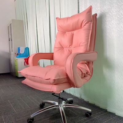 Sedia da scrivania moderna Sedia da computer in pelle con schienale alto in rosa/nero/bianco