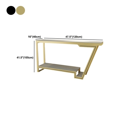 Rechteckiger Tisch aus Metall und Schiefer, Glam-Bartheken-Home-Bartisch