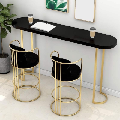 Glam Pub Table Ovaler Bartisch mit doppeltem Sockel f&uuml;r den Innenbereich