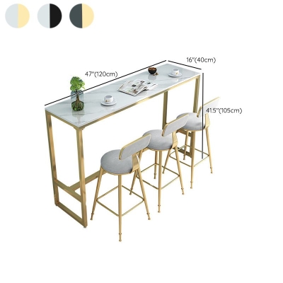 Rechteckiger Bistro-Pub-Tisch mit Steinplatte in Barh&ouml;he f&uuml;r die Terrasse