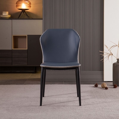Sedia laterale minimalista in ecopelle Parsons Chairs Wingback senza braccioli