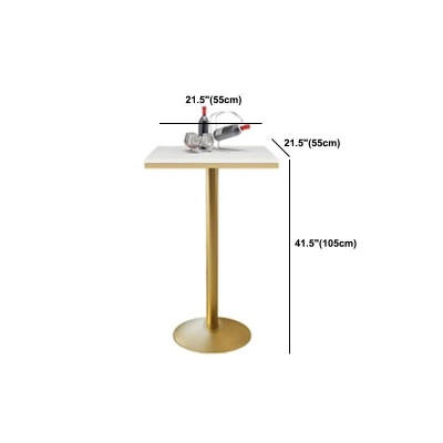 Bar-Weintisch aus Kunstmarmor, Glamour-Sockel-Pub-Tisch mit Metallsockel