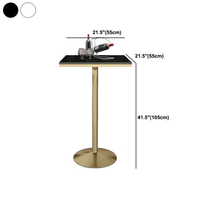 41,3"H Glam Style Bartisch mit Sockel aus Kunstmarmor, Bar-Weintisch,