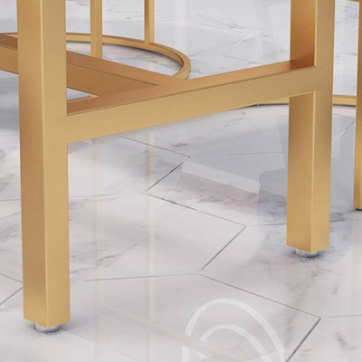 Glam rechteckiger Barthekentisch Barthekentisch aus Kunstmarmor mit Metallbeinen