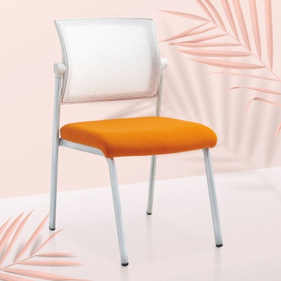 Zeitgen&ouml;ssischer B&uuml;rostuhl ohne Armlehnen, Metallrahmen, Sitz aus Baumwolle, ergonomischer Stuhl