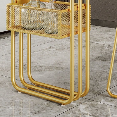 Set tavolo da bar stile glam 1/3 pezzi Tavolo da bancone rettangolare in pietra con sgabelli per bar