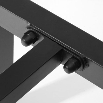 Rechteckiger Bartisch mit Massivholzplatte, industrieller Pub-Tisch mit Bockgestell