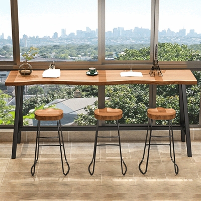 Holz-Esshocker, moderne Barhocker in Schwarz und Braun