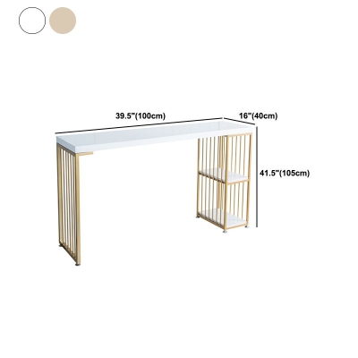 Massivholz-Bistrotisch mit Metallgestell, rechteckiger Bartisch in Barh&ouml;he mit Regalen