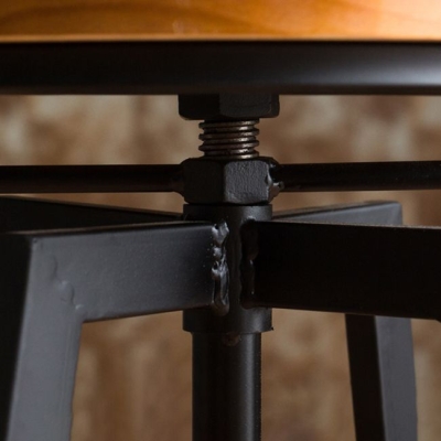 Moderner r&uuml;ckenfreier Barhocker aus Holz mit Metallbeinen