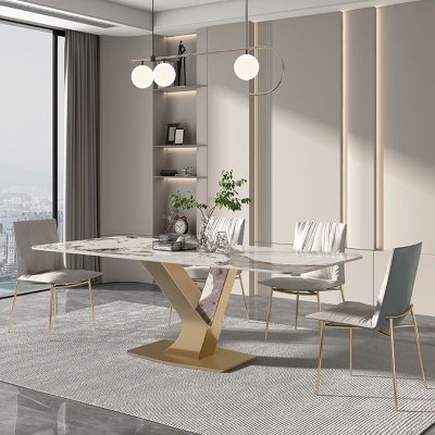Sedie da pranzo scandinave in pelle Sedie da pranzo senza braccioli con schienale massiccio