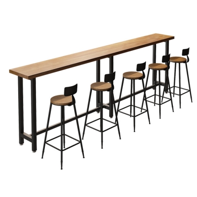 Modernes 1/7-teiliges Bartisch-Set, rechteckiger Tresentisch aus Kiefernholz f&uuml;r Milchteeladen