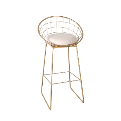Glam Bucket Barhocker mit Fu&szlig;st&uuml;tze und niedriger R&uuml;ckenlehne f&uuml;r den Innenbereich aus Metall
