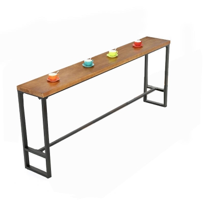 Rechteckiger Bartisch aus massivem Holz, 41,3 Zoll hoch, Bartisch mit schwarzem Sockel