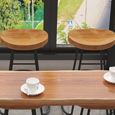 Modernes Tischset, 1/7-teilig, rechteckiger Bartisch aus Holz mit Hockern f&uuml;r Milchteeladen
