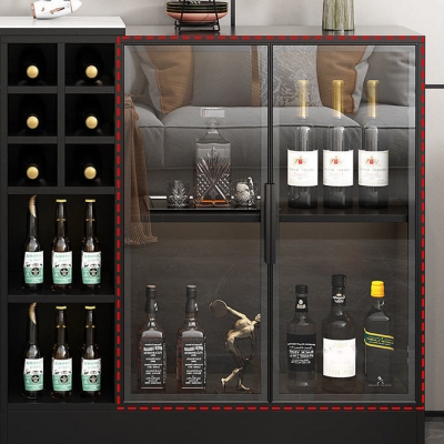 Tavolo da pranzo moderno da bar con base portaoggetti Tavolo con piano in pietra con contenitori per vino
