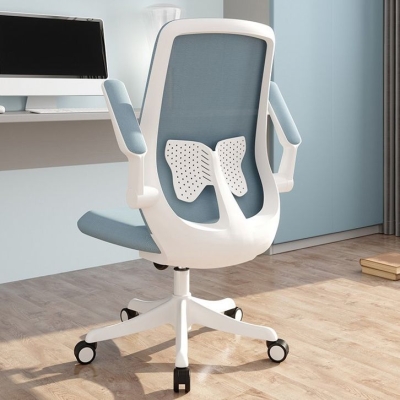 Moderner und zeitgen&ouml;ssischer B&uuml;rostuhl mit hochklappbarer Armlehne und hoher R&uuml;ckenlehne, ergonomischer Arbeitsstuhl
