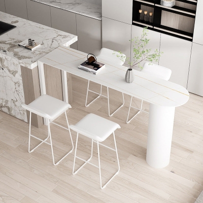 Barhocker im modernen Stil, solider Wave-Sitz, Barhocker mit Metallbeinen