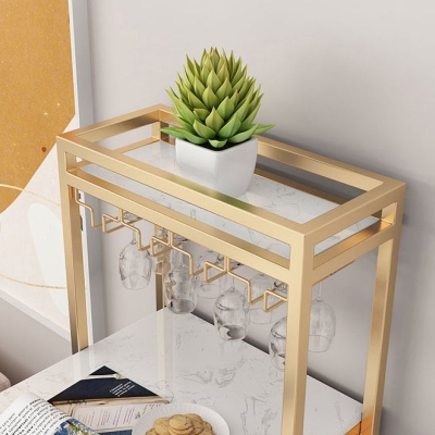 Traditioneller Luxus-Stehtisch, Bar-Esstisch aus Stein mit Kufengestell