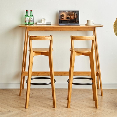 Modernes rechteckiges Bartisch-Set aus Holz, 1/2/3-teilig, f&uuml;r den Balkon