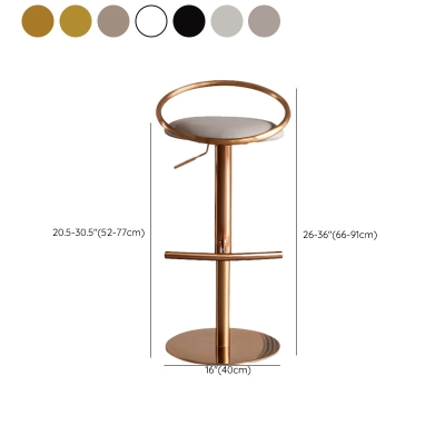 Glam Leder-Barhocker mit Metallgestell, Thekenhocker f&uuml;r das Wohnzimmer