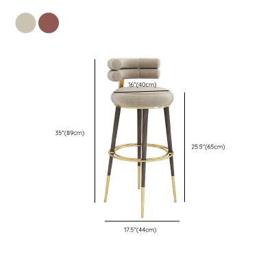 Glam Barhocker mit gepolsterter R&uuml;ckenlehne, Thekenhocker f&uuml;r Bristol