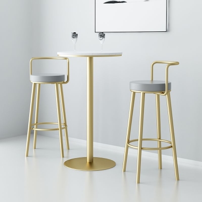 Armloser Thekenhocker im Glam-Stil, runder Barhocker aus Kunstleder