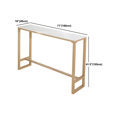 1/2/3/5-teiliges Bartisch-Set aus Glamour-Eisen, rechteckiges Bistro-Set mit wei&szlig;er Kunstmarmorplatte