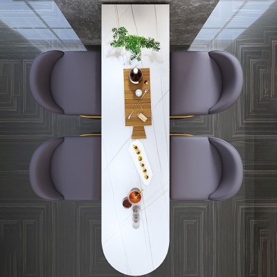 Unregelm&auml;&szlig;iger Bartisch mit Steinplatte, traditioneller Luxus-Bistrotisch mit doppeltem Sockel