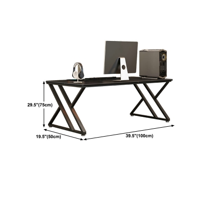 Bureau d'&eacute;criture rectangulaire noir, bureau de chambre &agrave; coucher avec pieds en m&eacute;tal