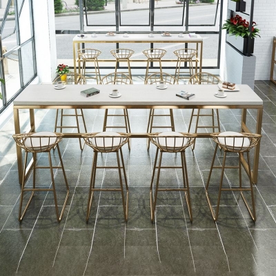 Glam Bartisch mit Eisensockel, Bartisch aus massivem Holz f&uuml;r den Innenbereich f&uuml;r das Esszimmer