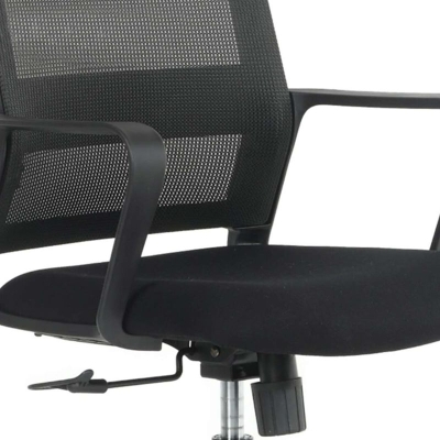 Moderner B&uuml;rostuhl mit festen Armlehnen, h&ouml;henverstellbarer Schreibtischstuhl aus Nylon