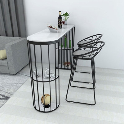 Glam Pub Table Specialty Bar-Bartisch mit doppeltem Sockel