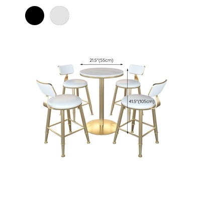 Glamour&ouml;ser Kneipentisch aus Kunstmarmor, Cocktail-Bartisch mit Metallsockel
