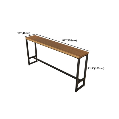 Industrieller Bar-Esstisch, Bistro-Bartisch aus nat&uuml;rlichem Massivholz mit Metallbasis