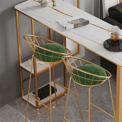 Bartisch im zeitgen&ouml;ssischen Stil, Bartisch aus Kunstmarmor mit Kufengestell