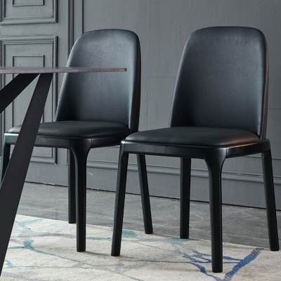 Moderner Esszimmer-Beistellstuhl aus Holz, parsons armloser Stuhl