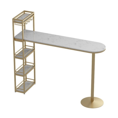Bartisch-Set aus Kunstmarmor im Glam-Stil, 1/2/3-teiliger Thekentisch f&uuml;r den Innenbereich