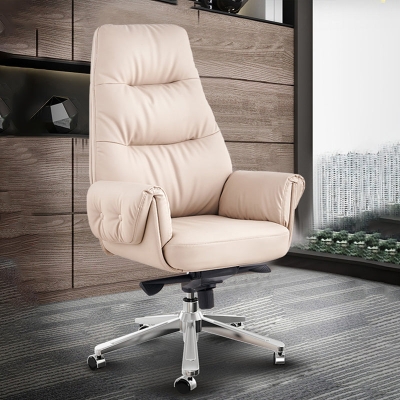 Poltrona direzionale contemporanea larga 29" Poltrona direzionale in pelle bianca