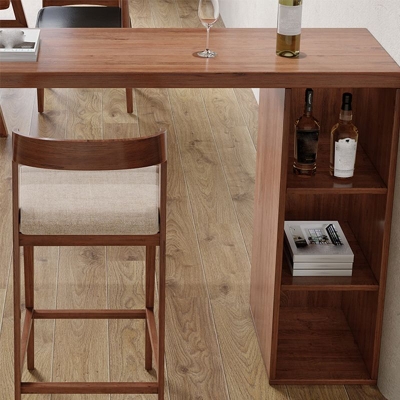 Bartisch im modernen Stil, Massivholz-Bar-Esstisch mit Ablagefach