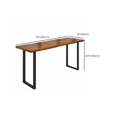 Tavolo da bar industriale con piano in legno massello, tavolo da pub bistrot con base a slitta