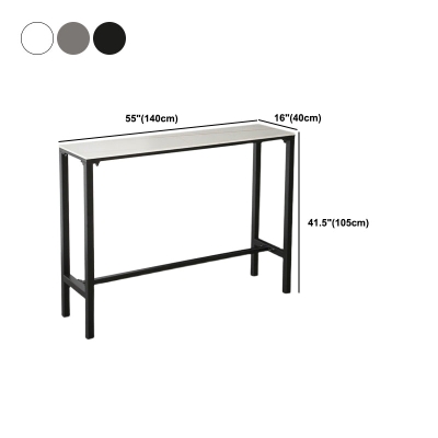 Rechteckiger Bistro-Barschreibtisch mit Steinplatte und industriellem Bartisch mit Metallrahmen