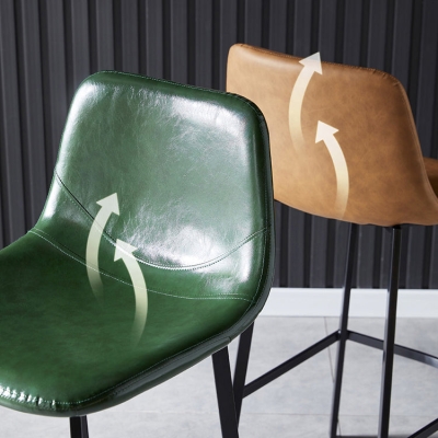 Zeitgen&ouml;ssischer Thekenhocker, Wohnzimmer-Barhocker aus Kunstleder mit Metallbeinen