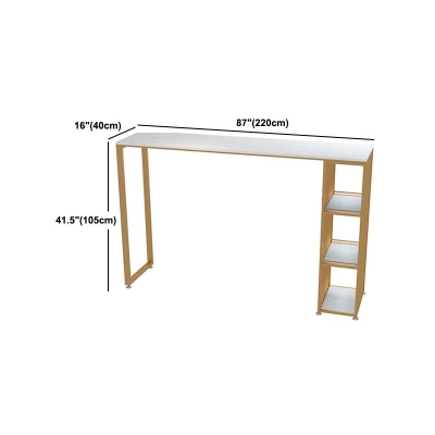 1/2/3-teiliges Bartisch-Set aus Glam-Eisen, rechteckiges Bistro-Set mit wei&szlig;er Kunstmarmorplatte und Regal