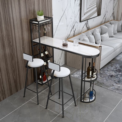 Glam Pub Table Specialty Bar-Stehtisch mit Weinregal